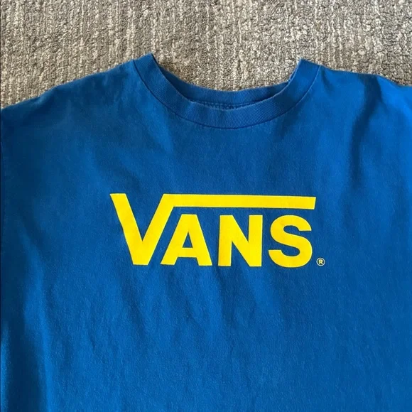 VANS Vintage Rare Blue Skateboarding Sz L Mens Long Sleeve Shirt Checkered - Picture 2 of 4